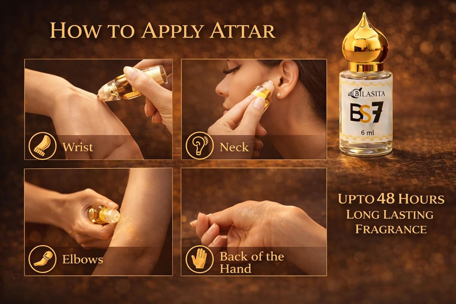 BS7 Attar |Fresh & Luxury Unisex Fragrance | Long Lasting Fragrance for Men and Women | Premium Roll-On Attar for Men & Women 6ML