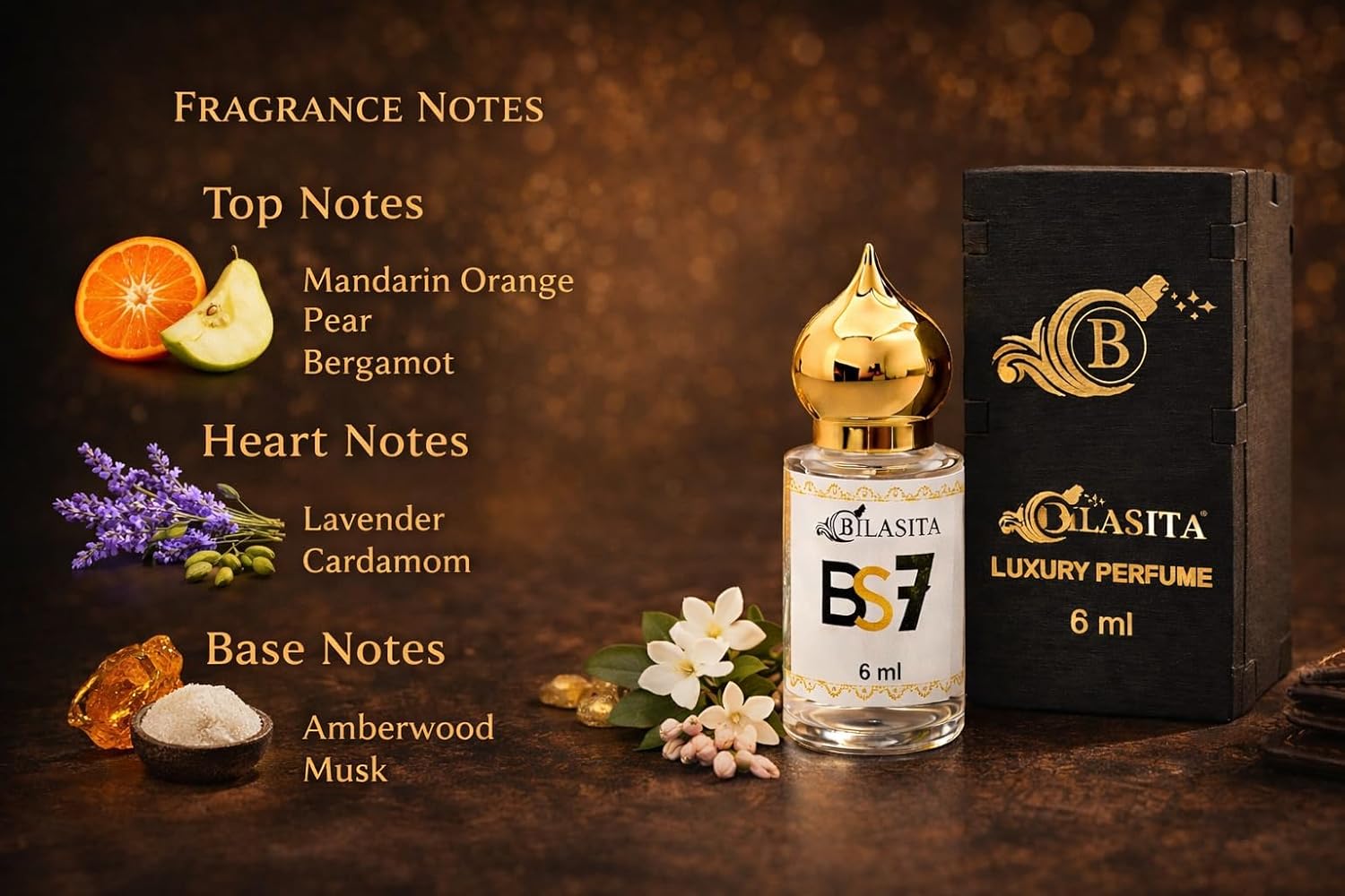 BS7 Attar |Fresh & Luxury Unisex Fragrance | Long Lasting Fragrance for Men and Women | Premium Roll-On Attar for Men & Women 6ML