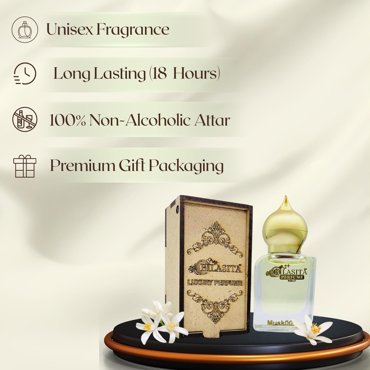 Musk007 Attar 10ml | Musk Attar for Men & Women | Alcohol-Free Long-Lasting Fragrance Oil | 100% Pure Ittar | Premium Wooden Box Pack Roll-On Golden Cap Glass Bottle Attar | Ideal Gift for Men and Women