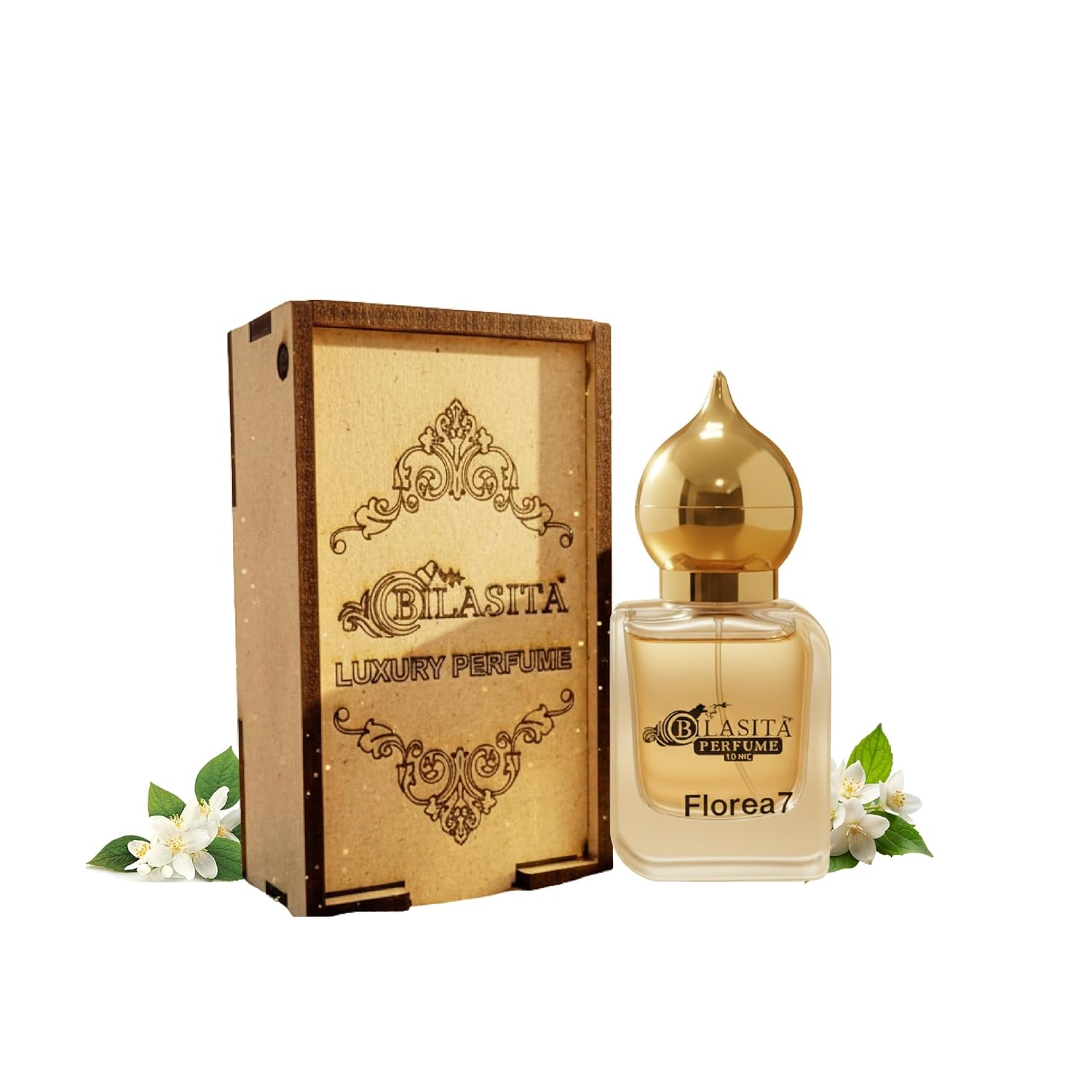 Florea7 Attar 10ml | Florea7 Attar for Women | Alcohol-Free Long-Lasting Fragrance Oil | 100% Pure Ittar | Premium Wooden Box Pack Roll-On Golden Cap Glass Bottle Attar | Ideal Gift for Women