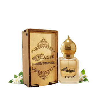 Florea7 Attar 10ml | Florea7 Attar for Women | Alcohol-Free Long-Lasting Fragrance Oil | 100% Pure Ittar | Premium Wooden Box Pack Roll-On Golden Cap Glass Bottle Attar | Ideal Gift for Women
