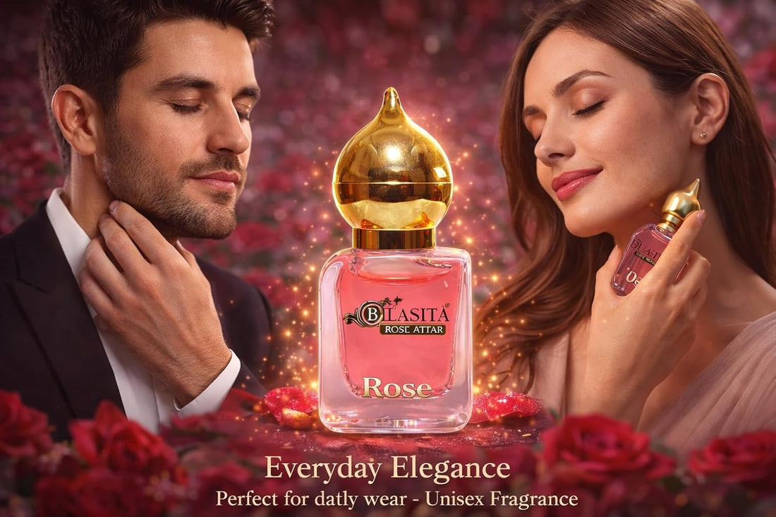 Rose Attar | Long Lasting Fragrance for Men,Women & Temple Use | Premium Wooden Box Pack Non-Alcoholic Roll-On Golden Cap Glass Bottle Attar Ideal Gift (10 Ml Pack)