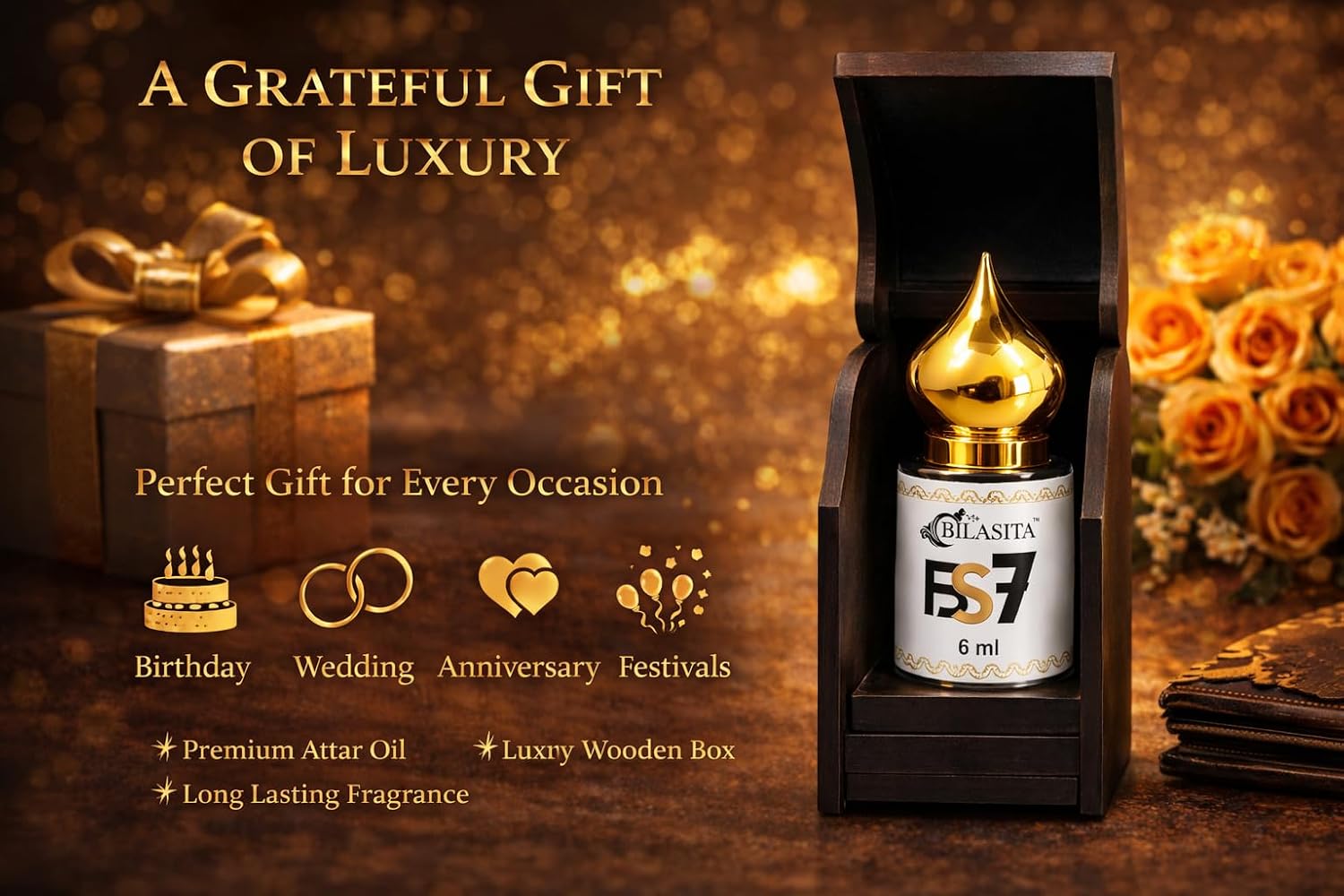 BS7 Attar |Fresh & Luxury Unisex Fragrance | Long Lasting Fragrance for Men and Women | Premium Roll-On Attar for Men & Women 6ML