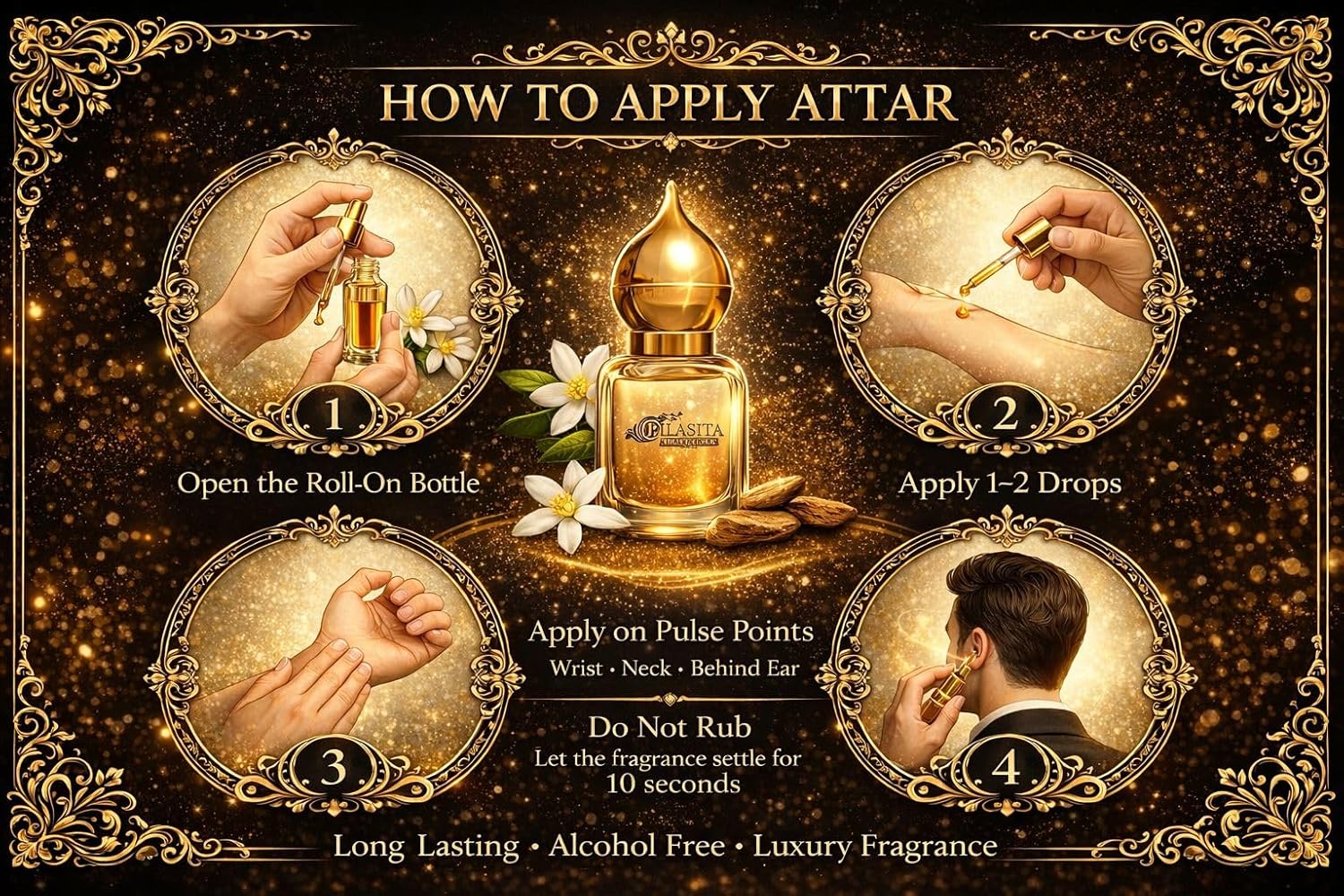 Darkoud Attar 10ml | Darkoud Attar for men & Women | Alcohol-Free Long-Lasting Fragrance Oil | 100% Pure Ittar | Premium Wooden Box Pack Roll-On Golden Cap Glass Bottle Attar | Ideal Gift for men & Women