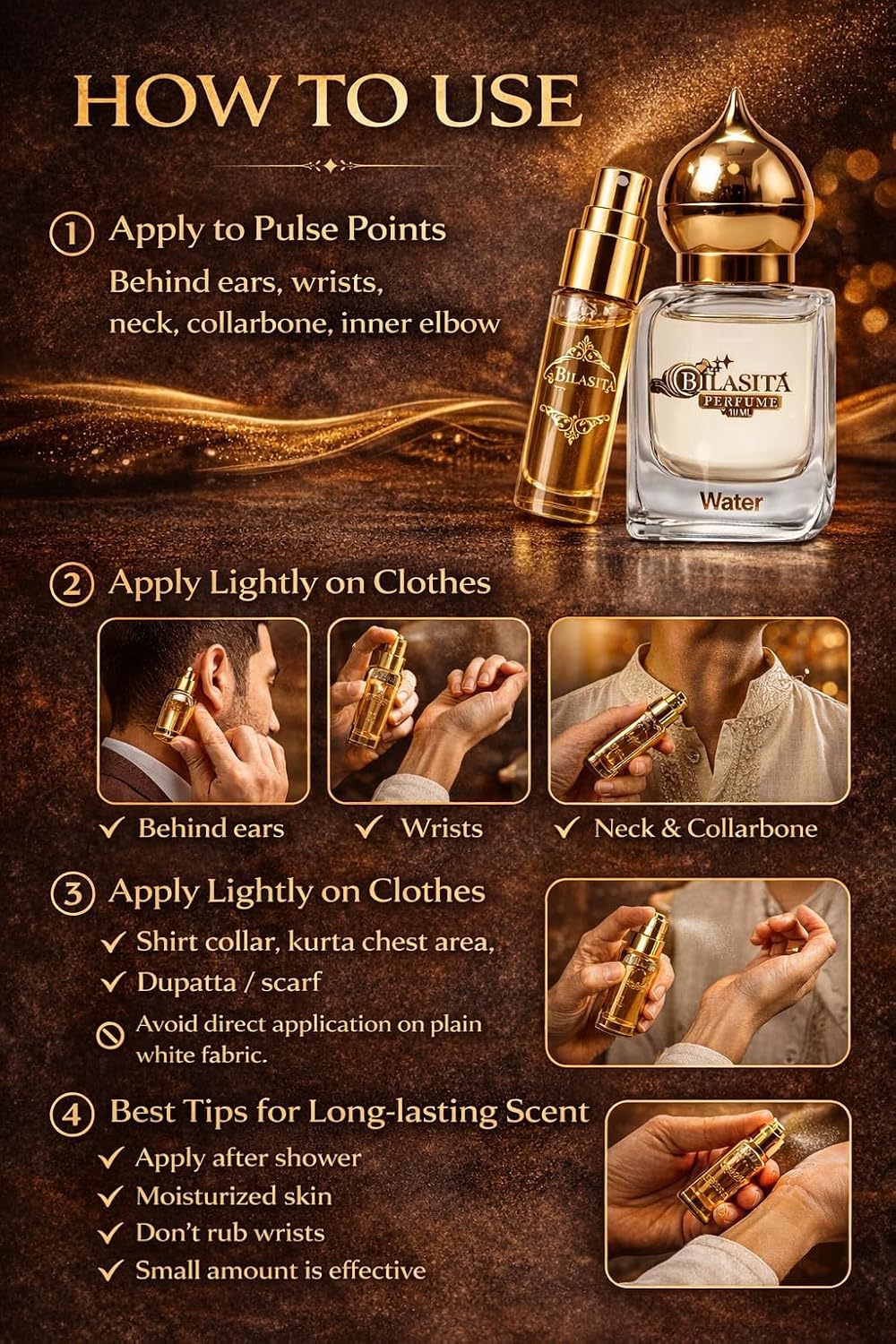 Water Attar for Men, 10m | Luxury Unisex Fragrance | Long Lasting Fragrance for Men and Women | Premium Attar for Men & Women