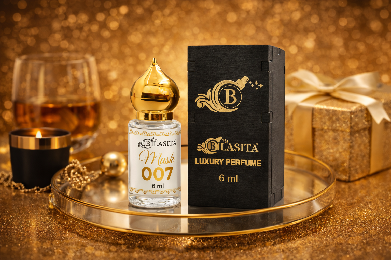 Musk007 Attar 10ml | Musk Attar for Men & Women | Alcohol-Free Long-Lasting Fragrance Oil | 100% Pure Ittar | Premium Wooden Box Pack Roll-On Golden Cap Glass Bottle Attar | Ideal Gift for Men and Women