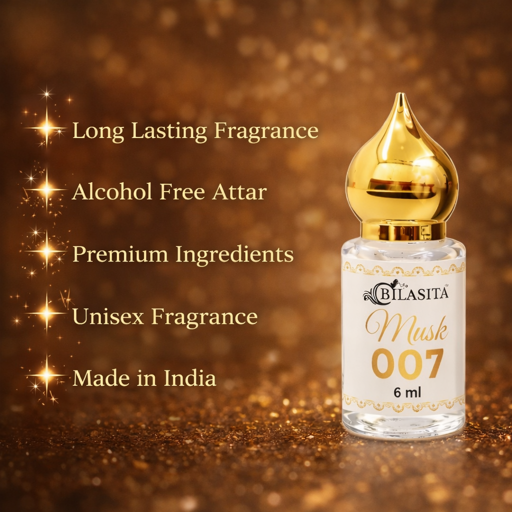 Musk007 Attar 10ml | Musk Attar for Men & Women | Alcohol-Free Long-Lasting Fragrance Oil | 100% Pure Ittar | Premium Wooden Box Pack Roll-On Golden Cap Glass Bottle Attar | Ideal Gift for Men and Women
