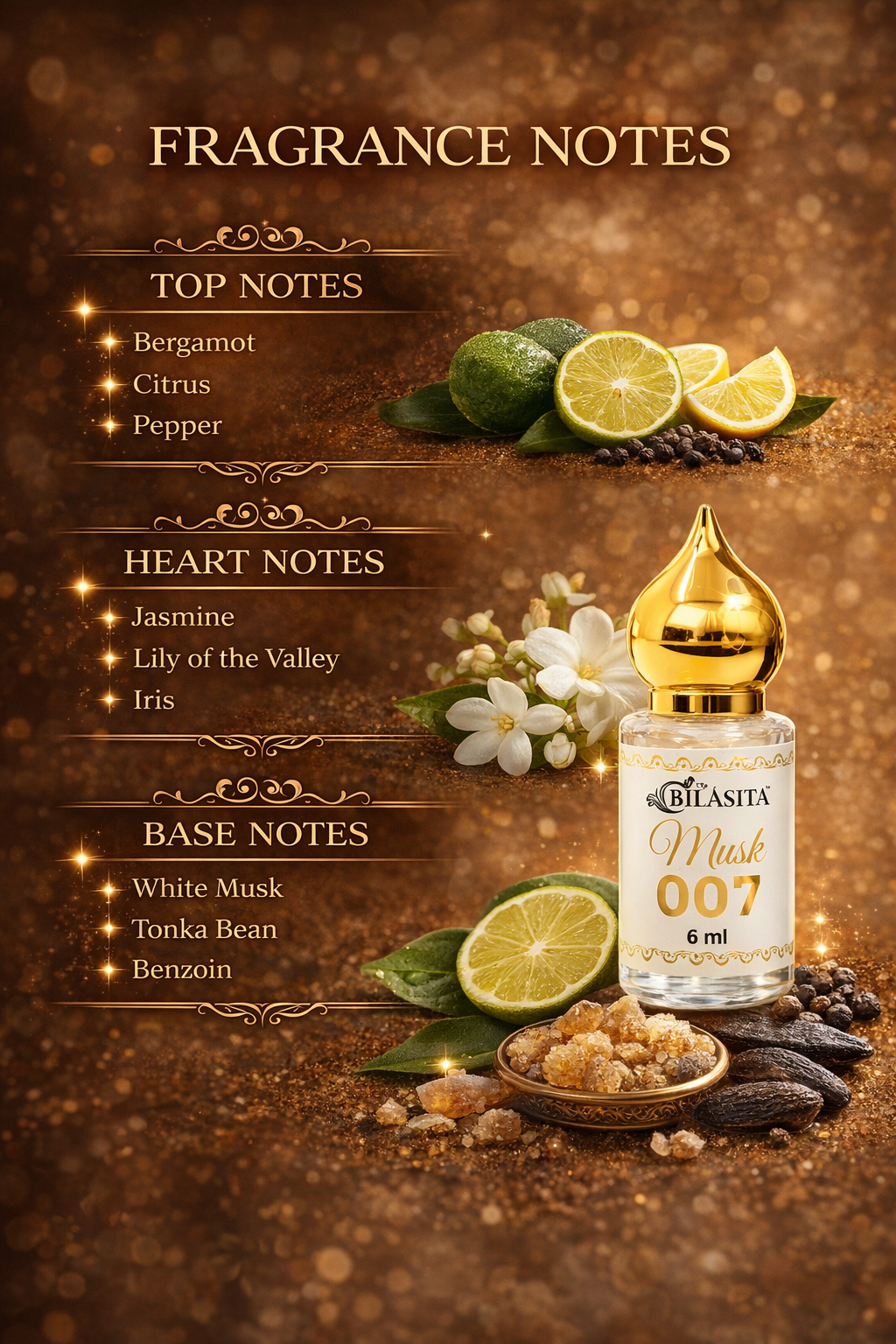 Musk007 Attar 10ml | Musk Attar for Men & Women | Alcohol-Free Long-Lasting Fragrance Oil | 100% Pure Ittar | Premium Wooden Box Pack Roll-On Golden Cap Glass Bottle Attar | Ideal Gift for Men and Women