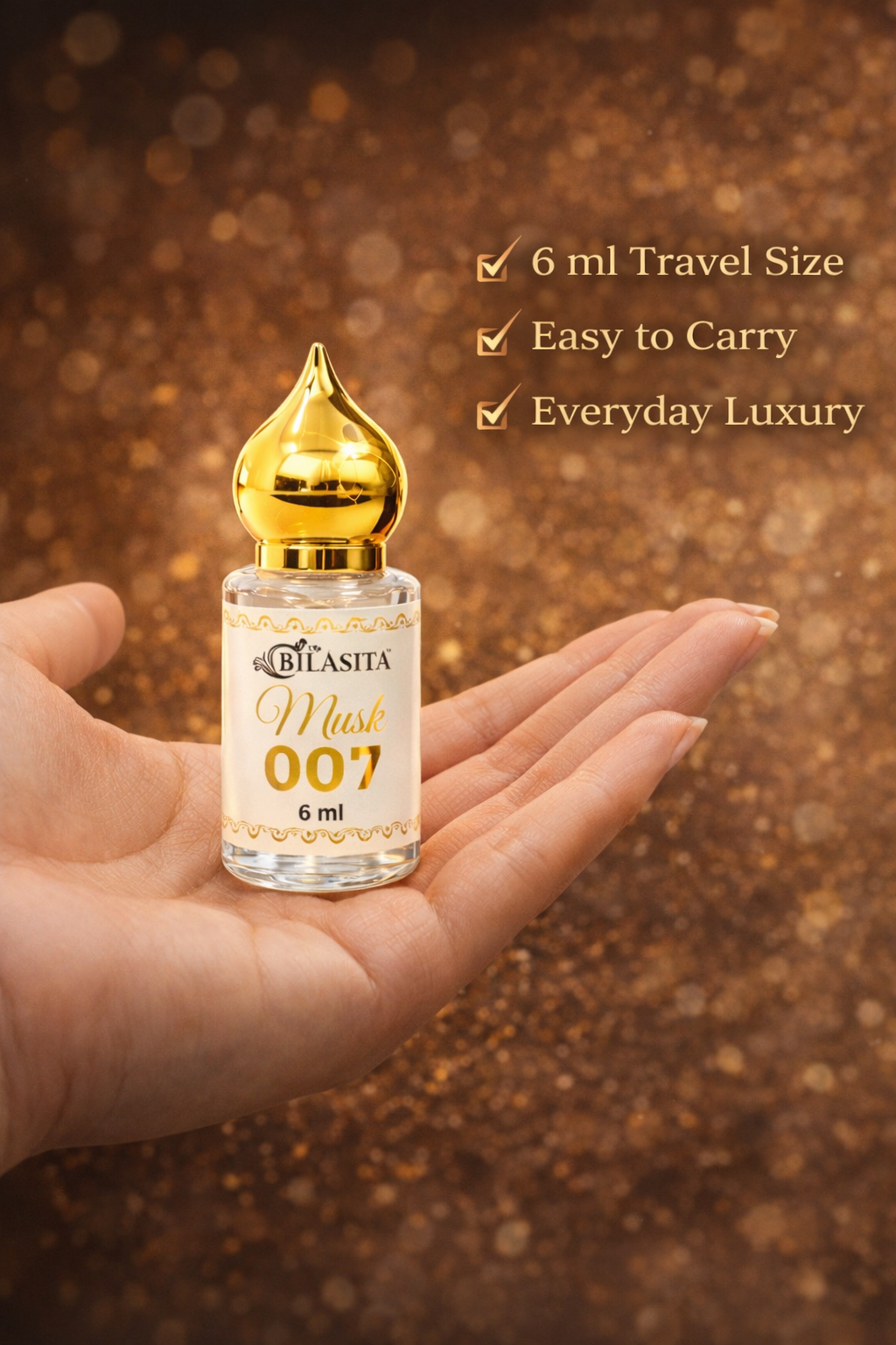 Musk007 Attar 10ml | Musk Attar for Men & Women | Alcohol-Free Long-Lasting Fragrance Oil | 100% Pure Ittar | Premium Wooden Box Pack Roll-On Golden Cap Glass Bottle Attar | Ideal Gift for Men and Women