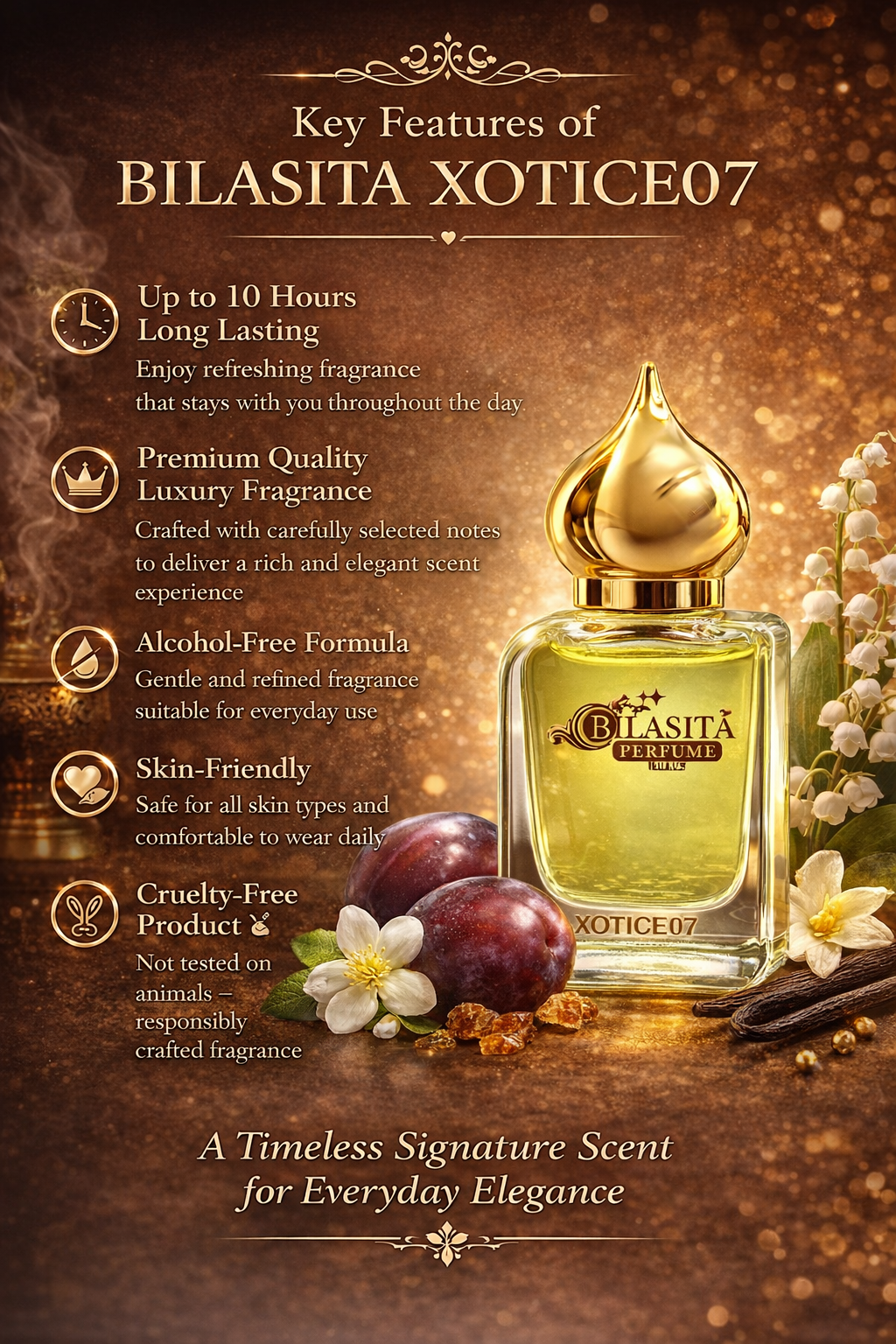 XOTICE07 Attar 10ml | Musk Attar for Men & Women | Alcohol-Free Long-Lasting Fragrance Oil | 100% Pure Ittar | Premium Wooden Box Pack Roll-On Golden Cap Glass Bottle Attar | Ideal Gift for Men and Women