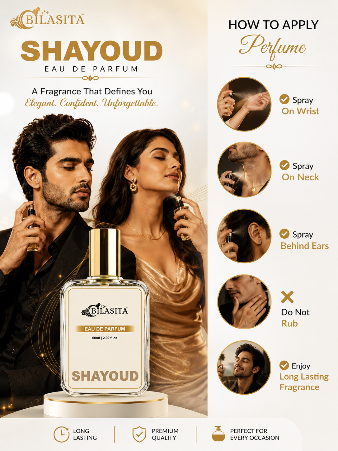 SHAYOUD Luxury Perfume with 35% French Fragrance Oil | Eau de Parfum for Men | Long Lasting Elegant Fragrance | 60 ml EDP