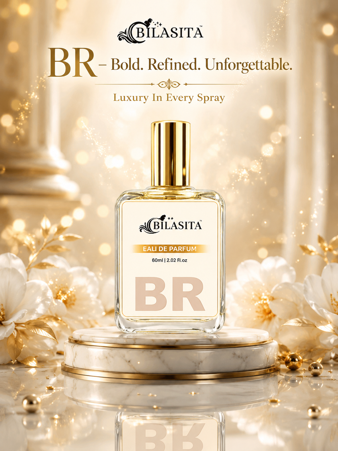 BR Luxury Perfume with 30% French Fragrance Oil | Eau de Parfum for Men & Women | Long Lasting Elegant Fragrance | 60 ml EDP
