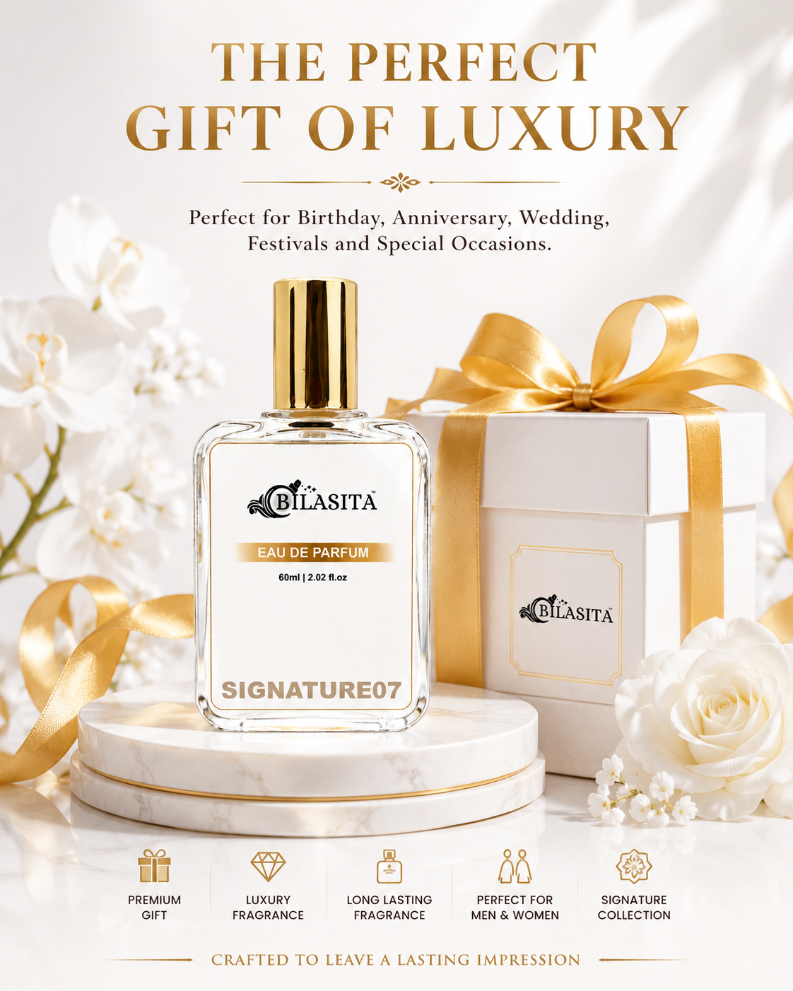 SIGNATURE07 Luxury Perfume with 30% French Fragrance Oil | Eau de Parfum for Men & Women | Long Lasting Elegant Fragrance | 60 ml EDP