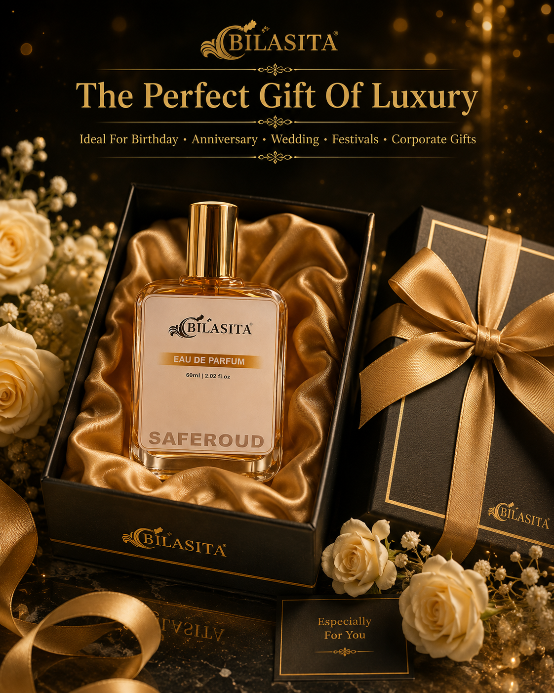 SAFEROUD Luxury Perfume with 30% French Fragrance Oil | Eau de Parfum for Men & Women | Long Lasting Elegant Fragrance | 60 ml EDP (Copy) (Copy)