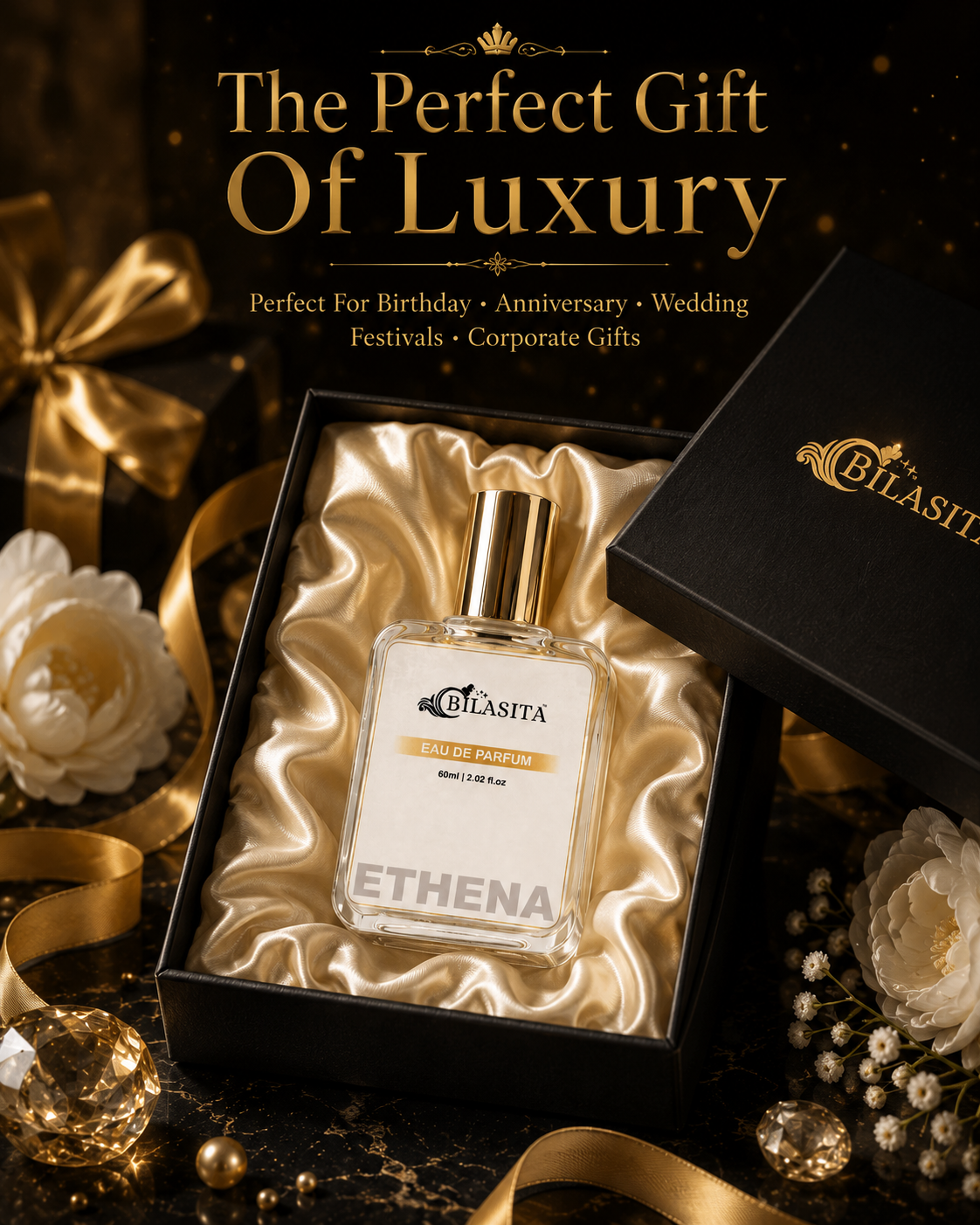 ETHENA Luxury Perfume with 30% French Fragrance Oil | Eau de Parfum for Men & Women | Long Lasting Elegant Fragrance | 60 ml EDP