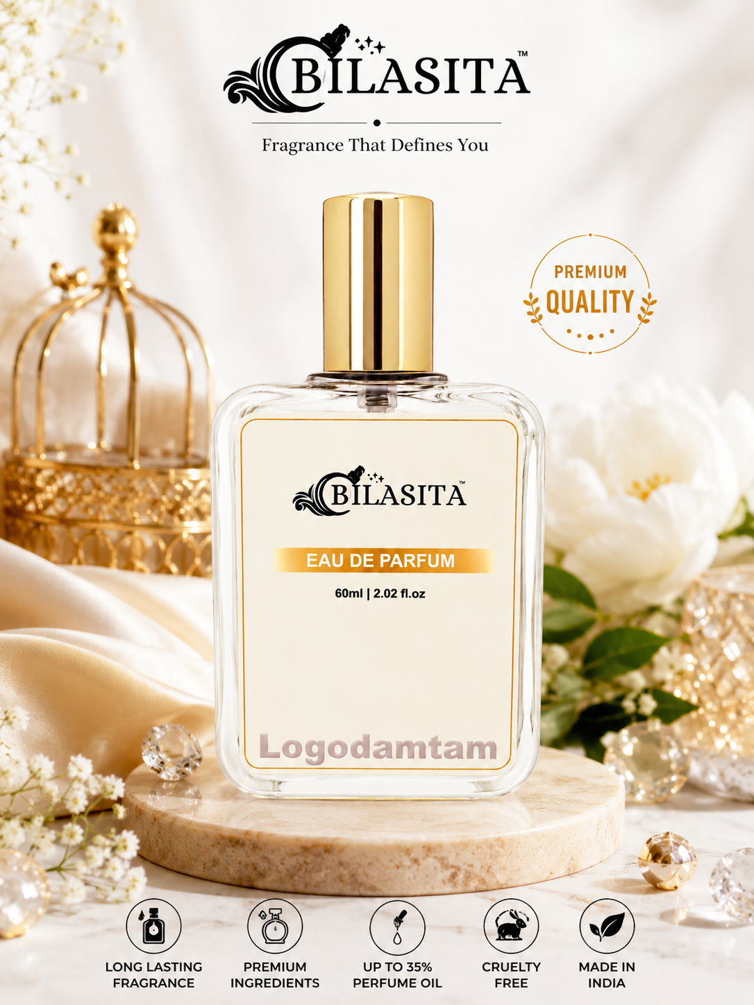 LogoDamtam Luxury Perfume with 30% French Fragrance Oil | Eau de Parfum for Men | Long Lasting Elegant Fragrance | 50ml EDP