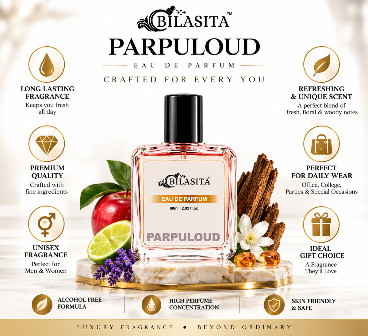 Bilasita PARPULOUD Luxury Perfume – Long Lasting Eau de Parfum for Men & Women
