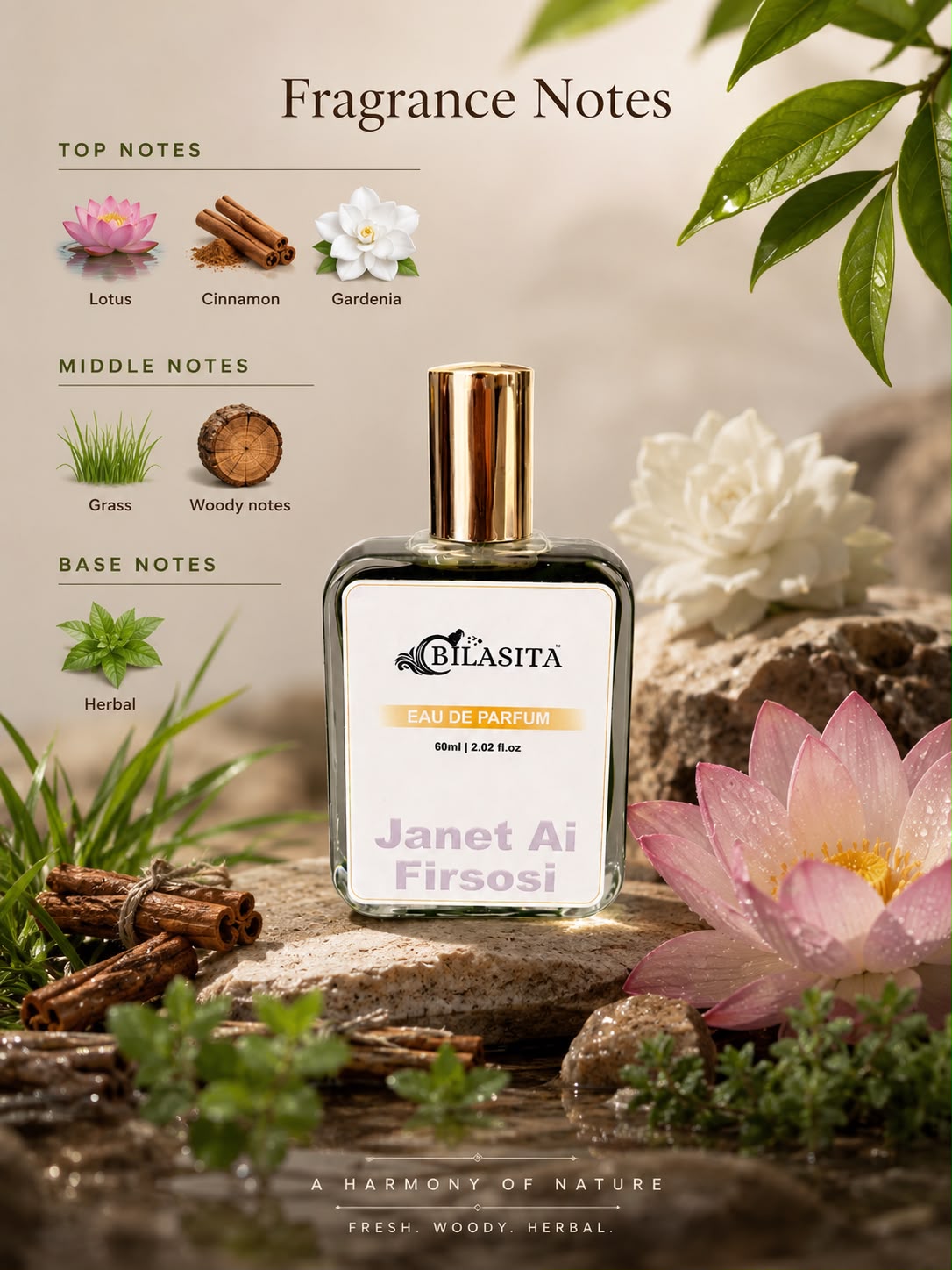 Janet Ai Firsosi Luxury Perfume with 30% French Fragrance Oil | Eau de Parfum for Men| Long Lasting Elegant Fragrance | 60 ml EDP