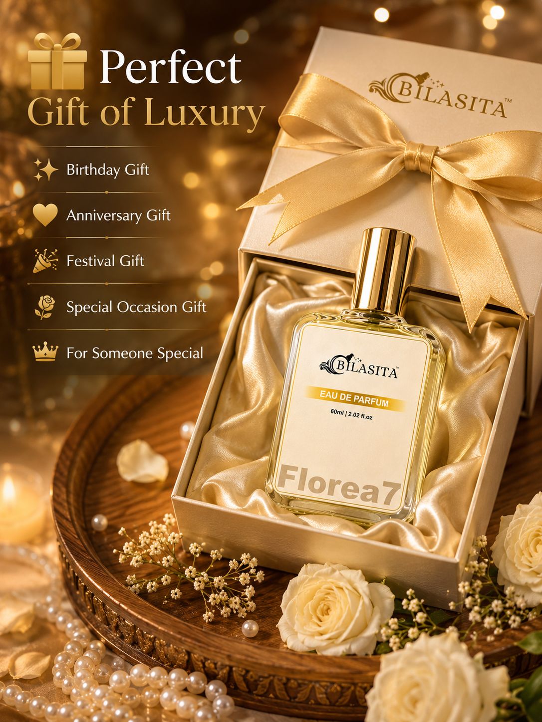 Florea7 Romantic Perfume | Floral Citrus Fresh 35% French Fragrance Oil Long Lasting Fragrance for Women,Gift for Her - 60ml EDP